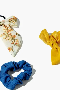 Bow Hair Scrunchie Set