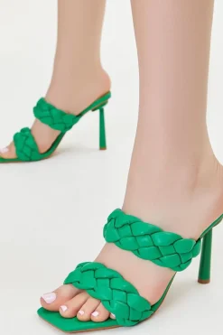 Braided Open-Toe Stiletto Heels