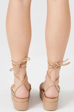 Braided Platform Lace-Up Sandals