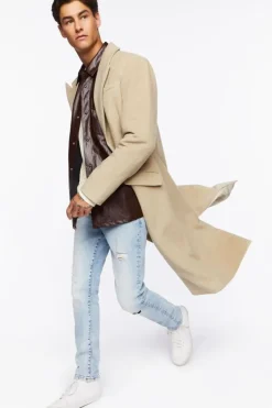 Brushed Notched Longline Coat