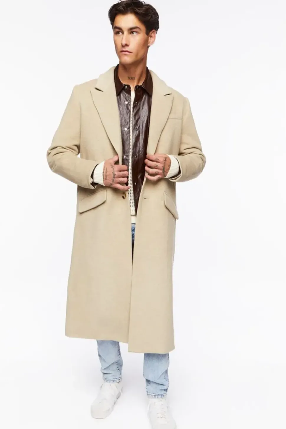 Brushed Notched Longline Coat