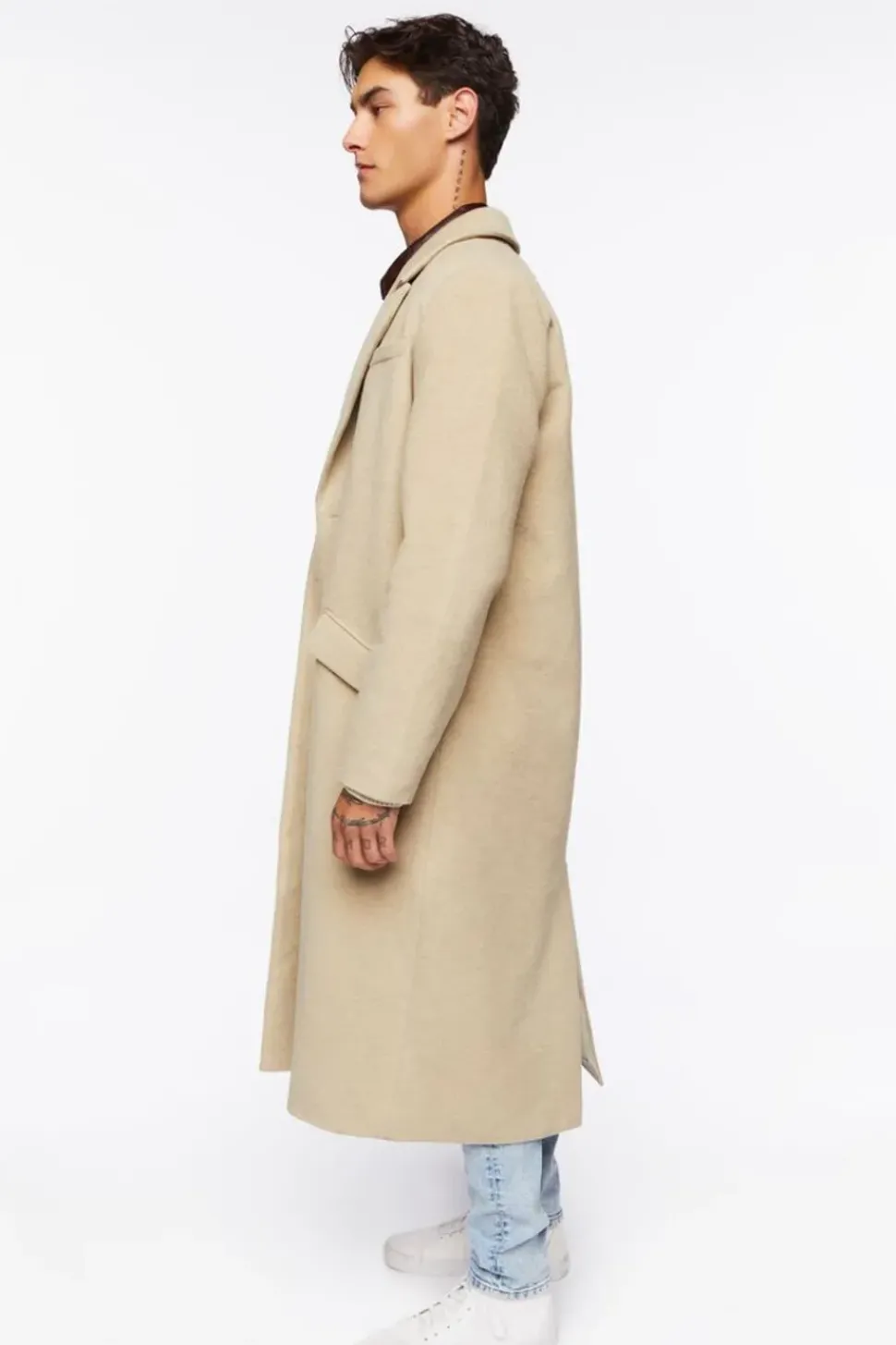 Brushed Notched Longline Coat