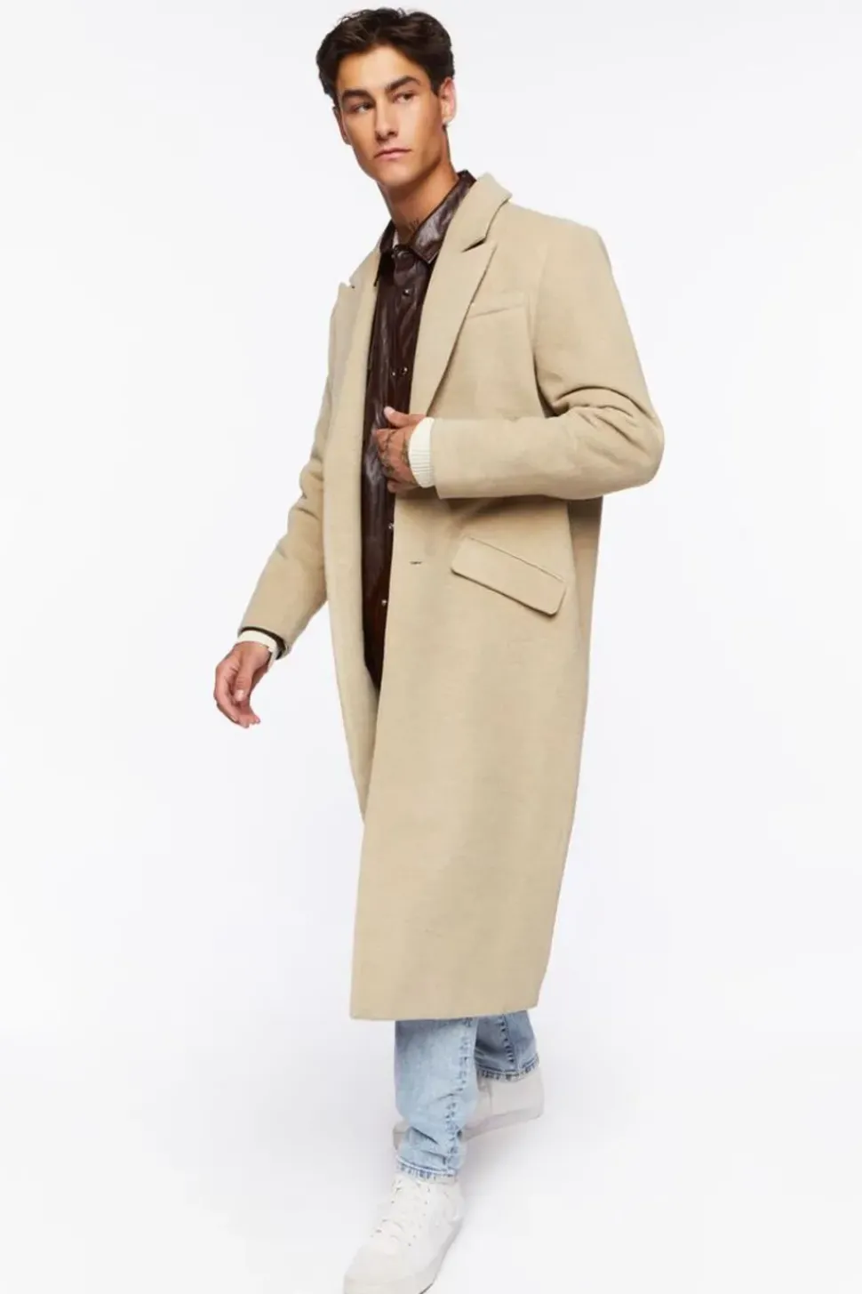 Brushed Notched Longline Coat