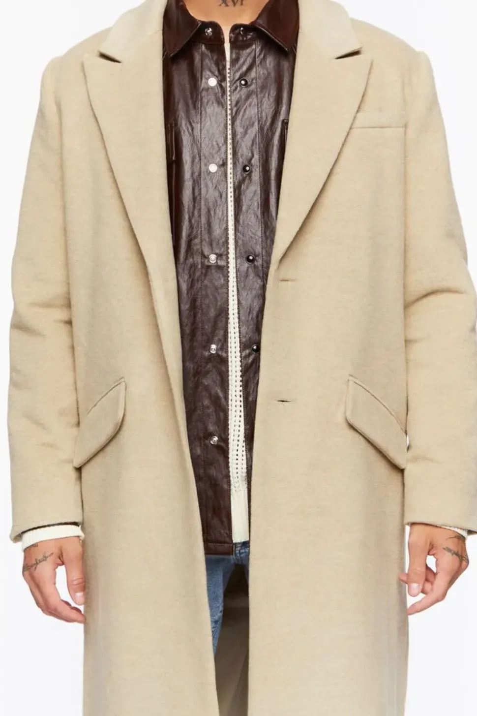 Brushed Notched Longline Coat
