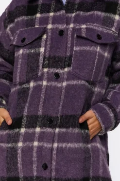 Brushed Plaid Longline Shacket