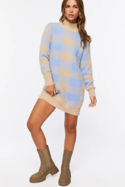 Buffalo Plaid Sweater Dress