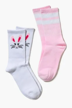 Bunny Rabbit Crew Sock Set - 2 Pack