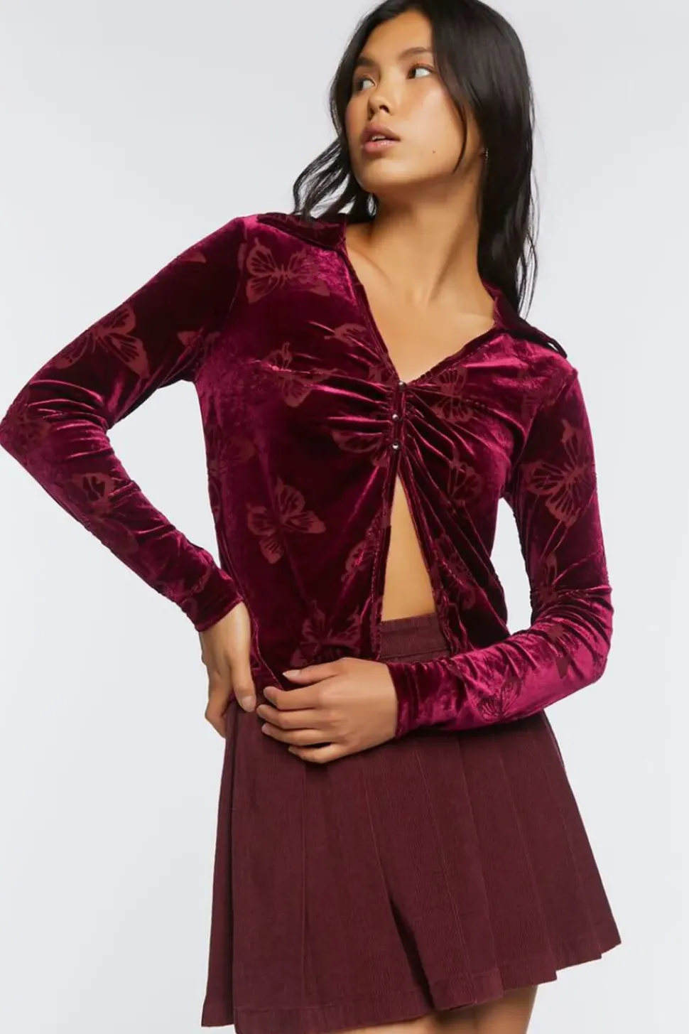 Burnout Butterfly Split-Front Top