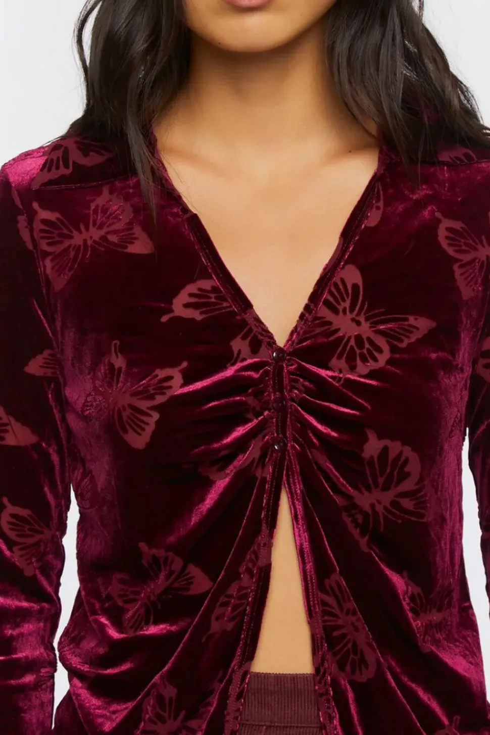 Burnout Butterfly Split-Front Top