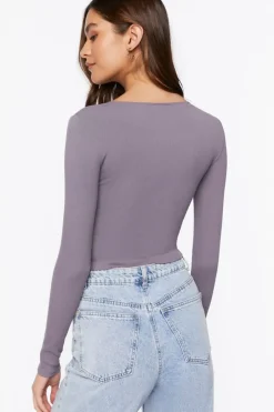 Bustier Long-Sleeve Top