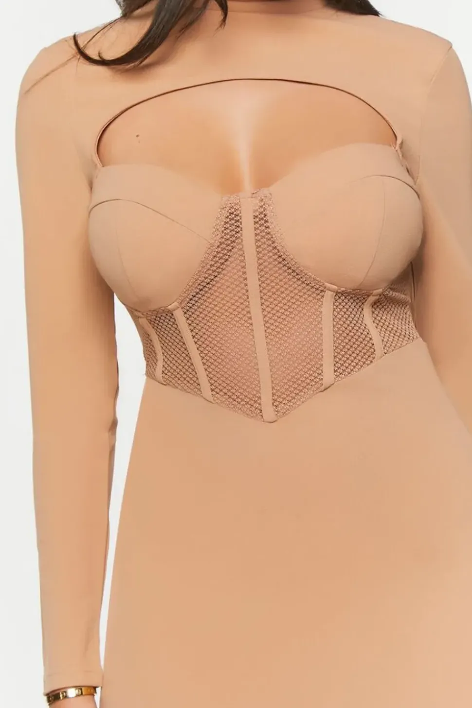 Bustier Mesh Cutout Mini Dress