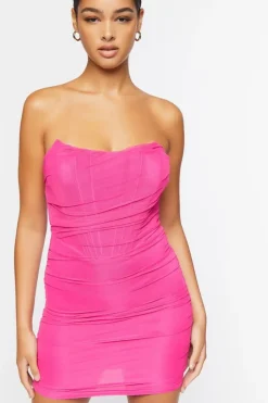 Bustier Mesh Tube Mini Dress