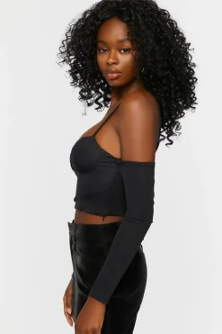 Bustier Open-Shoulder Crop Top