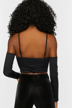 Bustier Open-Shoulder Crop Top