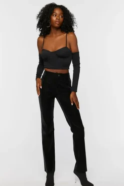 Bustier Open-Shoulder Crop Top