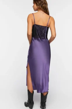 Bustier Satin Slip Midi Dress