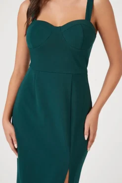 Bustier Slit Midi Dress