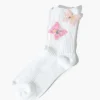 Butterfly Applique Crew Socks
