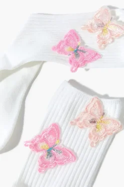 Butterfly Applique Crew Socks