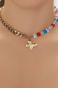 Butterfly Beaded Choker Necklace