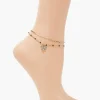 Butterfly Charm Layered Anklet