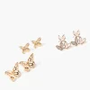 Butterfly Charm Stud Earring Set