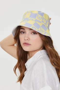 Butterfly Checkered Bucket Hat