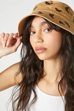Butterfly Embroidered Bucket Hat