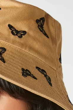 Butterfly Embroidered Bucket Hat