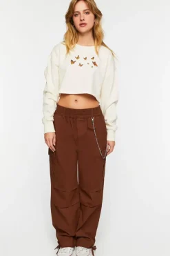 Butterfly Graphic Cropped Pullover