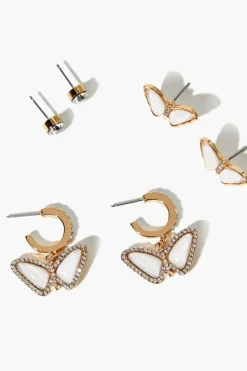 Butterfly Hoop & Stud Earring Set