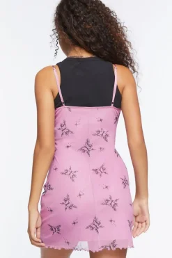 Butterfly Mesh Mini Dress
