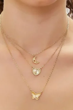 Butterfly Pendant Layered Necklace