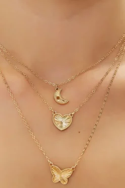 Butterfly Pendant Layered Necklace