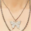 Butterfly Pendant Necklace Set