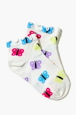 Butterfly Print Ankle Socks
