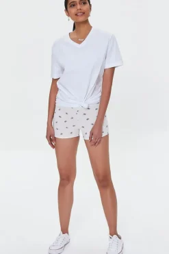 Butterfly Print Biker Shorts