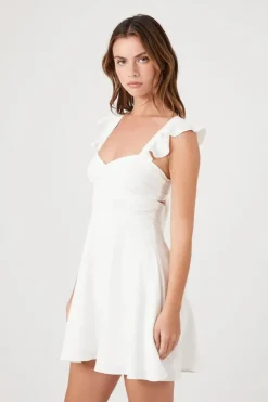 Butterfly-Sleeve Sweetheart Dress