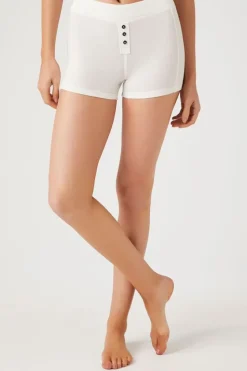 Button-Front Pajama Shorts