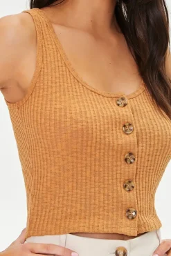 Button-Front Tank Top