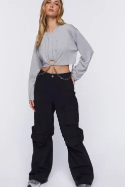 Cable Chain O-Ring Crop Top