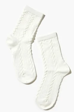 Cable Knit Crew Socks