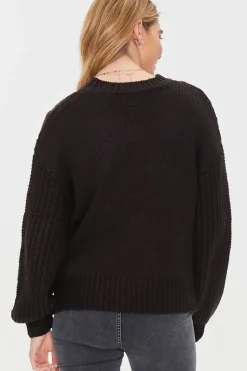 Cable Knit Drop-Sleeve Sweater