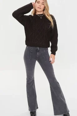 Cable Knit Drop-Sleeve Sweater