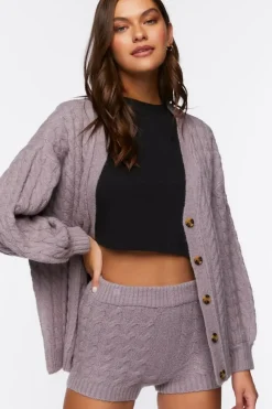 Cable Knit High-Rise Shorts