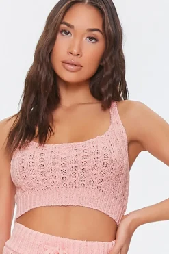 Cable Knit Lounge Crop Top