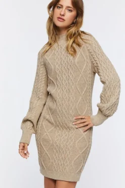 Cable Knit Mini Sweater Dress