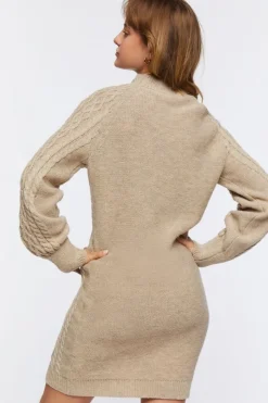 Cable Knit Mini Sweater Dress