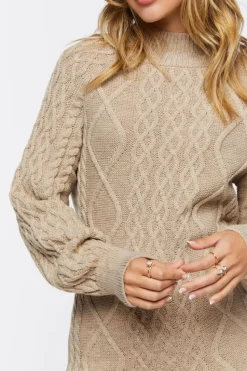 Cable Knit Mini Sweater Dress