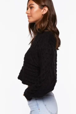Cable Knit Mock Neck Sweater